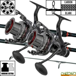 Ensemble Carp Zoom Scirocco 50mm 12' 3lbs 6000BBC (les 2)
