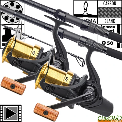 Ensemble Daiwa New Emblem Carp 50mm 12' 3.5lbs 45 SCW Gold (les 2) 1 Ensemble Daiwa New Emblem Carp 50mm 12' 3.5lbs 45 SCW Gold (les 2)