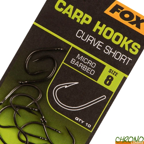 Hameçon Fox Carp Hooks Curve Shank Short (par 10) 1 Hameçon Fox Carp Hooks Curve Shank Short (par 10)